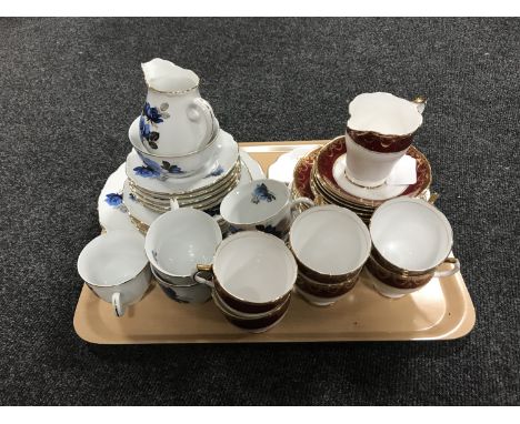 A tray of twenty piece Salisbury tea service and a Czechoslovakian tea service 