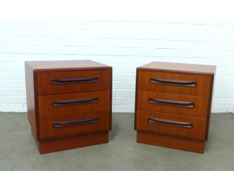G Plan - Fresco Range - A pair of 20th Century retro vintage teak bedsides chests, 48 x 53 x 46cm. (2) 