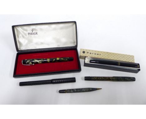 Vintage Parker fountain pens, etc 