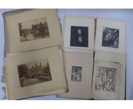Engravings from works of deceased british artists, a folio together the Edinburgh Etching Club portfolio, etc 