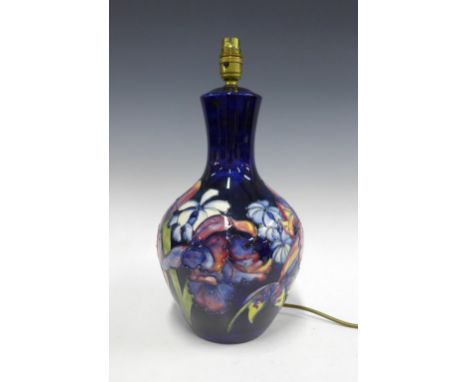 Moorcroft Orchid pattern table lamp, 39cm 