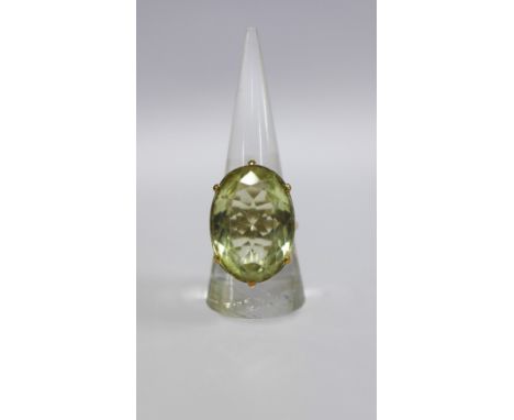 Ladies vintage 9ct gold and citrine dress ring, Birmingham 1971 