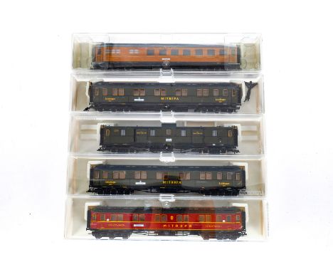 5 Fleischmann Wagen 5156, 865870, 865872, 865873 und 865874, Spur H0, Alterungsspuren, je im tw besch. OK, sonst Z 1-2