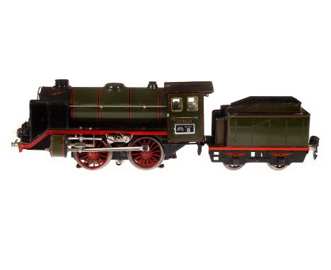 Märklin B-Dampflok R 66/12920, Spur 0, elektr., olivgrün/schwarz, mit Tender, kW und 2 el. bel. Stirnlampen, kleine Ausbesser