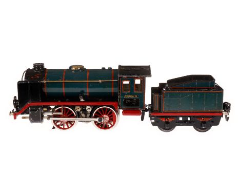 Märklin B-Dampflok R 12910, Spur 0, elektr., blau/schwarz, mit Tender, kW und 2 el. bel. Stirnlampen, 1 Windleitblech ersetzt