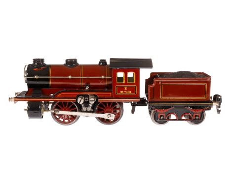 Märklin B-Dampflok R 12950 N, Spur 0, elektr., braun/schwarz, mit Tender und 1 el. bel. Stirnlampe, tw nachlackiert, LS und g