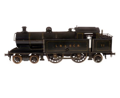 Engl. 2-B-1 Tenderlok ”LB &amp; SCR II”, Spur 1, Uhrwerk intakt, dunkelgrün/schwarz, mit Bremse, v+r, langsam und schnell, St
