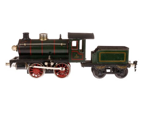 Märklin B-Dampflok R 12981, Spur 1, elektr., grün/schwarz, mit Tender und 1 el. bel. Stirnlampe, LS tw ausgeb., gealterter La