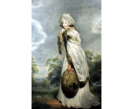 Francesco Bartolozzi (1727-1815) after Thomas Lawrence (1769-1830) - Coloured mezzotint - "The Right Honorable, The Countess 