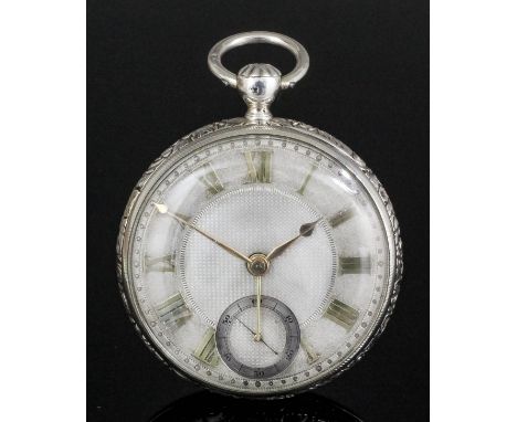 A George III gentleman's silver cased open faced pocket watch with alarm by Charles Edward Viner of London, No. 320, the silv