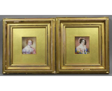 Samuel Stump (1778-1863) - Miniature shoulder length portrait of Elizabeth Madgin Blagdon aged 18 years, 3.75ins x 2.25ins, w