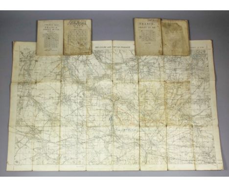 A collection of twenty-one British First World War linen backed trench maps published by the Ordnance Survey, and a selection