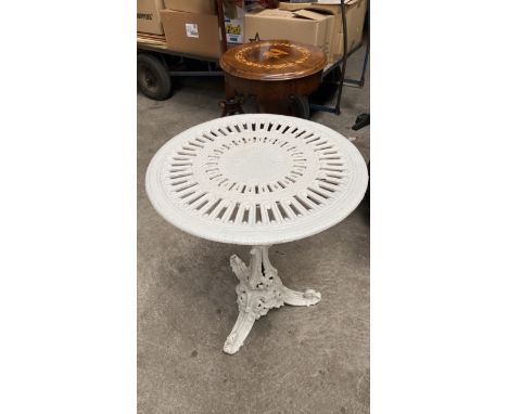  Sale Item:    WHITE PAINTED METAL TABLE   Vat Status:   No Vat   Buyers Premium:  This lot is subject to a Buyers Premium of