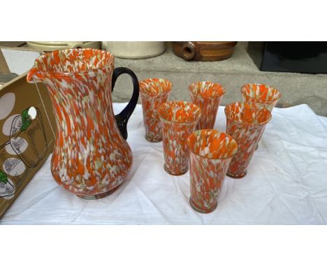  Sale Item:    BOX 7 PCE GLASS LEMONADE SET(AF)   Vat Status:   No Vat   Buyers Premium:  This lot is subject to a Buyers Pre