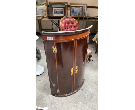  Sale Item:    MAHOGANY INLAID CORNER CABINET (AF)  Vat Status:   No Vat   Buyers Premium:  This lot is subject to a Buyers P