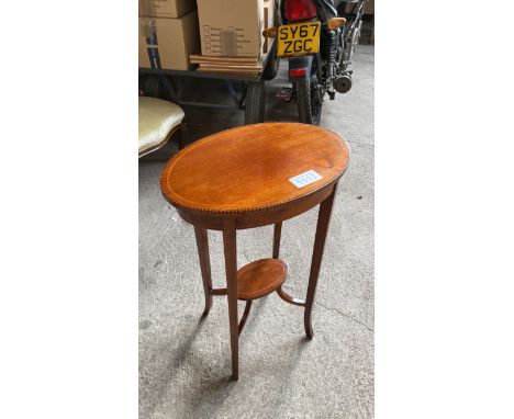  Sale Item:    SMALL INLAID OVAL TABLE   Vat Status:   No Vat   Buyers Premium:  This lot is subject to a Buyers Premium of 1