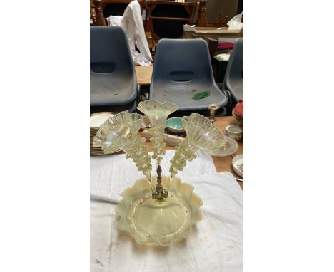  Sale Item:    GLASS EPERGNE   Vat Status:   No Vat   Buyers Premium:  This lot is subject to a Buyers Premium of 17.5% + Vat