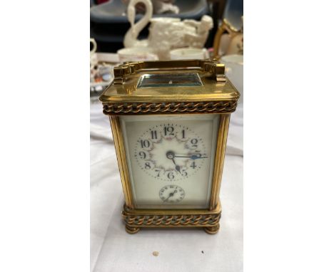  Sale Item:    BRASS CARRIAGE CLOCK NO KEY (AF)   Vat Status:   No Vat   Buyers Premium:  This lot is subject to a Buyers Pre