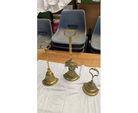  Sale Item:    3 BRASS DOOR STOPS   Vat Status:   No Vat   Buyers Premium:  This lot is subject to a Buyers Premium of 17.5% 