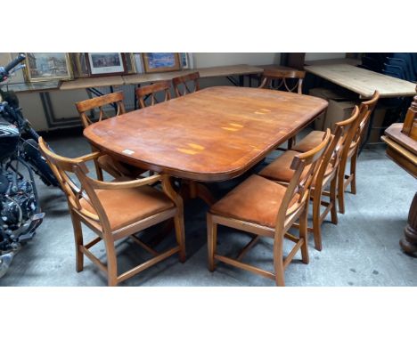  Sale Item:    REPRO TABLE &amp; 8 CHAIRS (AF)   Vat Status:   No Vat   Buyers Premium:  This lot is subject to a Buyers Prem