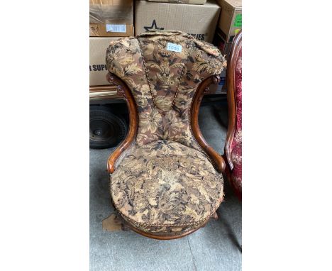  Sale Item:    VICTORIAN MAHOGANY LADIES CHAIR (AF)  Vat Status:   No Vat   Buyers Premium:  This lot is subject to a Buyers 