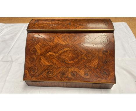  Sale Item:    BRASS BOUND WRITING SLOPE NO KEY   Vat Status:   No Vat   Buyers Premium:  This lot is subject to a Buyers Pre