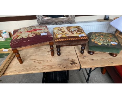  Sale Item:    3 FOOT STOOLS (AF)   Vat Status:   No Vat   Buyers Premium:  This lot is subject to a Buyers Premium of 17.5% 