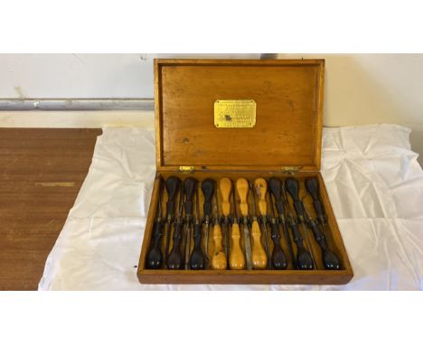  Sale Item:    CASED LEATHER WORKING TOOLS W MARPLES &amp; SONS SHEFFIELD  Vat Status:   No Vat   Buyers Premium:  This lot i
