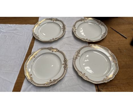  Sale Item:    4 SPODE PLATES- STAFFORD WHITE   Vat Status:   No Vat   Buyers Premium:  This lot is subject to a Buyers Premi