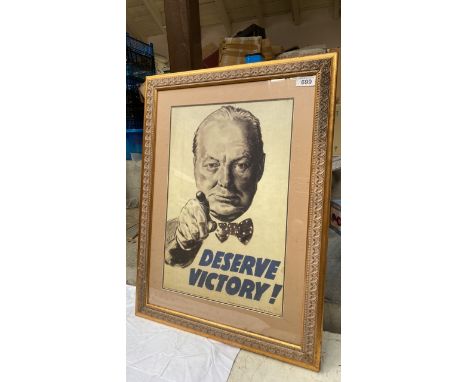  Sale Item:    FRAMED REPRO POSTER DESERVE VICTORY  Vat Status:   No Vat   Buyers Premium:  This lot is subject to a Buyers P