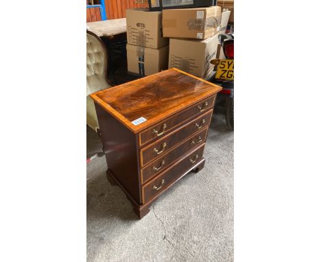  Sale Item:    SMALL 4 DRAWER INLAID CHEST (AF)   Vat Status:   No Vat   Buyers Premium:  This lot is subject to a Buyers Pre
