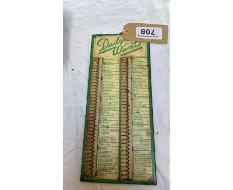  Sale Item:    DAILY WANTS SHOPPING LIST-LONDON (AF)  Vat Status:   No Vat   Buyers Premium:  This lot is subject to a Buyers
