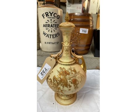  Sale Item:    ROYAL WORCESTER LIDDED VASE-LID DAMAGED (AF)  Vat Status:   No Vat   Buyers Premium:  This lot is subject to a