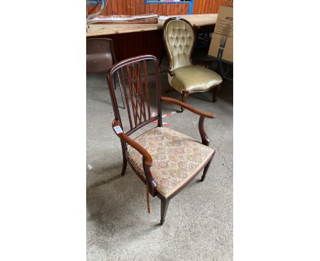  Sale Item:    MAHOGANY ARM CHAIR   Vat Status:   No Vat   Buyers Premium:  This lot is subject to a Buyers Premium of 17.5% 