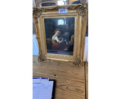  Sale Item:    OIL PAINTING GIRL WITH CAT   Vat Status:   No Vat   Buyers Premium:  This lot is subject to a Buyers Premium o