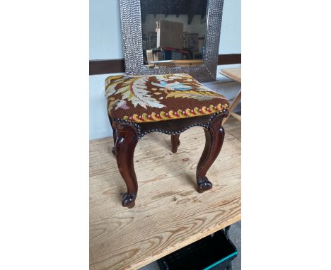  Sale Item:    VICTORIAN MAHOGANY FOOT STOOL (AF)  Vat Status:   No Vat   Buyers Premium:  This lot is subject to a Buyers Pr