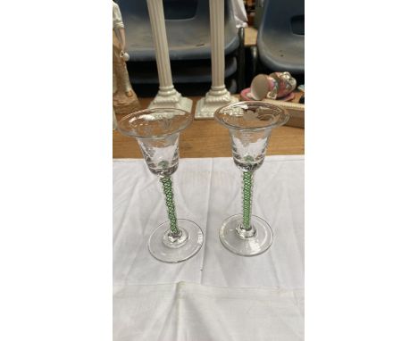  Sale Item:    2 AIR TWIST STEM WINE GLASSES   Vat Status:   No Vat   Buyers Premium:  This lot is subject to a Buyers Premiu