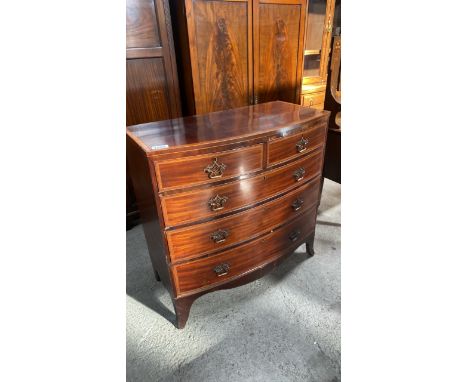  Sale Item:    2 OVER 3 MAHOGANY BOW FRONT CHEST (AF)  Vat Status:   No Vat   Buyers Premium:  This lot is subject to a Buyer