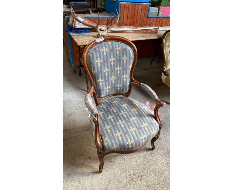  Sale Item:    MAHOGANY FRAMED ARM CHAIR   Vat Status:   No Vat   Buyers Premium:  This lot is subject to a Buyers Premium of