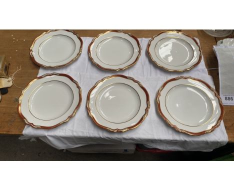  Sale Item:    6 DINNER PLATES SPODE CHANCELLOR   Vat Status:   No Vat   Buyers Premium:  This lot is subject to a Buyers Pre