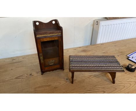  Sale Item:    SMALL FOLDING STOOL &amp; CABINET (AF)  Vat Status:   No Vat   Buyers Premium:  This lot is subject to a Buyer