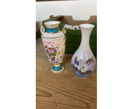  Sale Item:    2 VASES-ROYAL COPENHAGEN &amp; MINTON  Vat Status:   No Vat   Buyers Premium:  This lot is subject to a Buyers