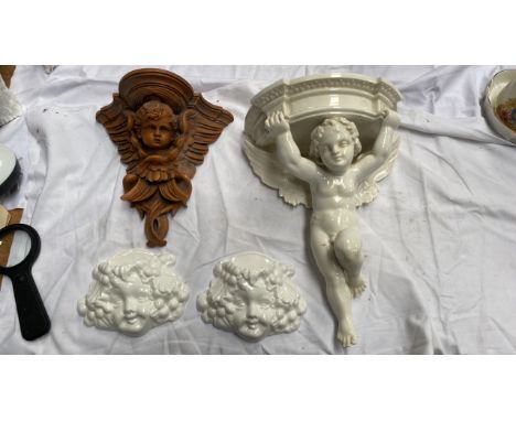  Sale Item:    BOX 4 CHERUB WALL BRACKETS   Vat Status:   No Vat   Buyers Premium:  This lot is subject to a Buyers Premium o