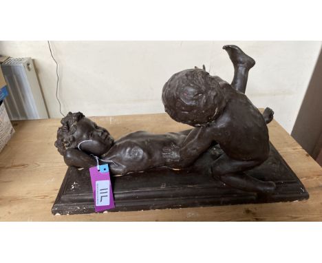  Sale Item:    PLASTER FIGURE CHILDREN AT PLAY G H PAULIN 1926-REPAIRED(AF)  Vat Status:   No Vat   Buyers Premium:  This lot