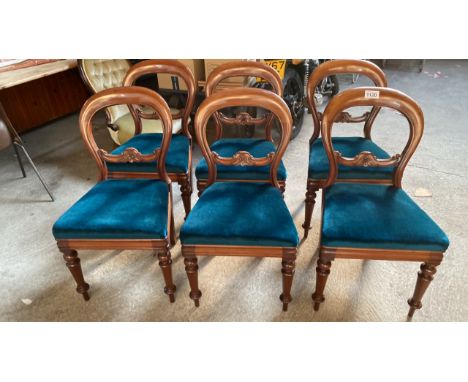  Sale Item:    6 MAHOGANY BALLOON BACK CHAIRS   Vat Status:   No Vat   Buyers Premium:  This lot is subject to a Buyers Premi