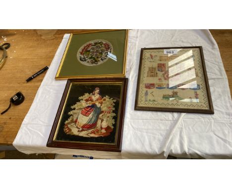  Sale Item:    3 NEEDLEWORK PICTURES (AF)   Vat Status:   No Vat   Buyers Premium:  This lot is subject to a Buyers Premium o