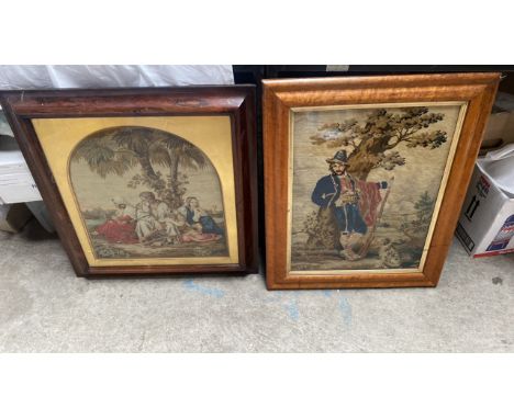  Sale Item:    2 TAPESTRY PICTURES- GLASS BROKEN (AF)  Vat Status:   No Vat   Buyers Premium:  This lot is subject to a Buyer