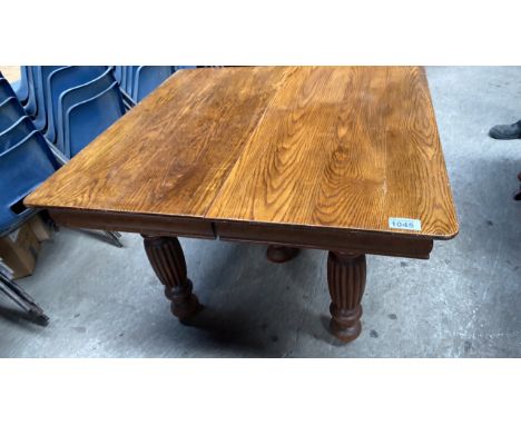  Sale Item:    OAK 5 LEGGED DINING TABLE (AF)   Vat Status:   No Vat   Buyers Premium:  This lot is subject to a Buyers Premi