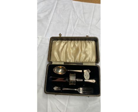  Sale Item:    SILVER CASED BREAKFAST SET   Vat Status:   No Vat   Buyers Premium:  This lot is subject to a Buyers Premium o