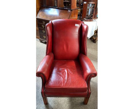  Sale Item:    LEATHER WING CHAIR (AF)   Vat Status:   No Vat   Buyers Premium:  This lot is subject to a Buyers Premium of 1